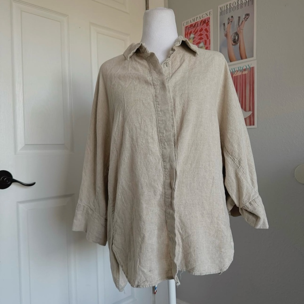 Zara Light Tan Collared Shirt